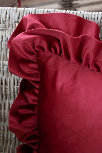 Aix pillowcase with frilled edge 45x45, cherry