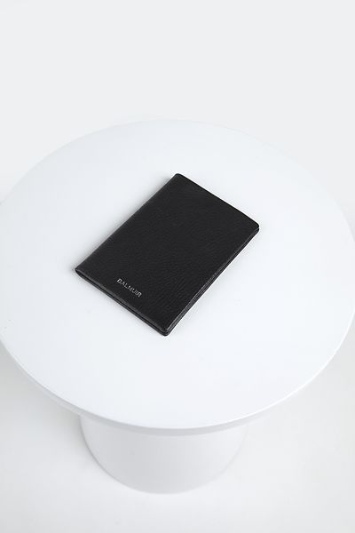 Passport cover, black/silver