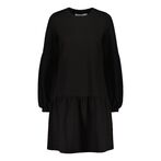 Balloon sleeve jersey dress, black