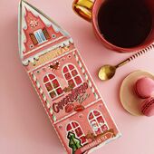 Pink gingerbread tea house giftbox