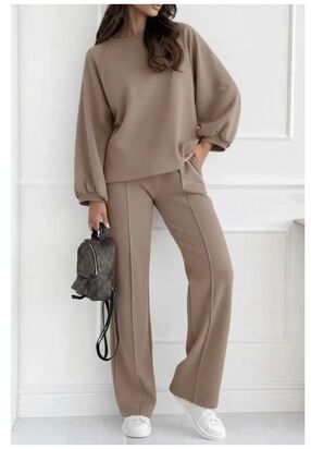 Viscose Sweatshirt & pants set, Taupe