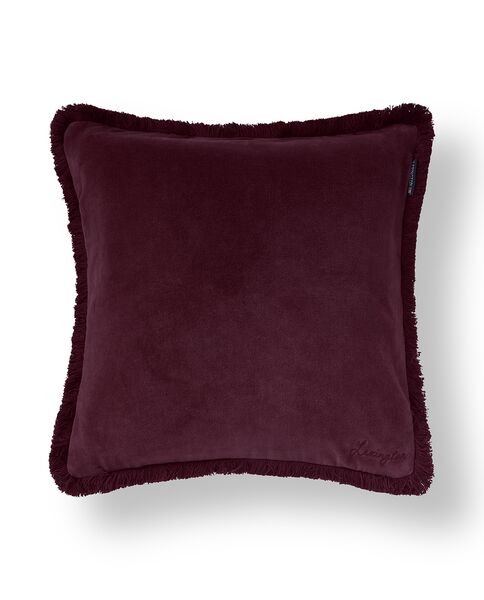 Fringle organic cotton velvet pillow cover 50x50, fig
