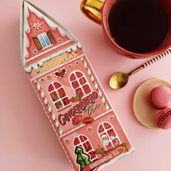 Pink gingerbread tea house giftbox