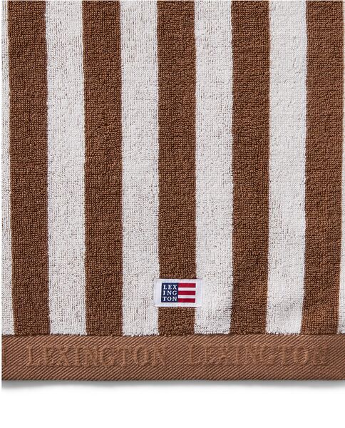Striped terry towel 30x50, fudge/snow white
