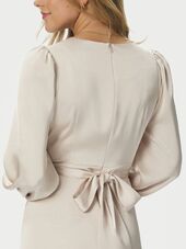 Bretti heavy sateen dress, champagne