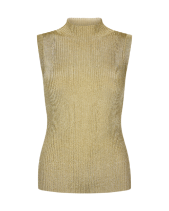 Imanja high neck knit top, gold
