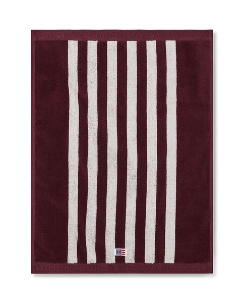 Striped terry towel 30x50, fig/snow white