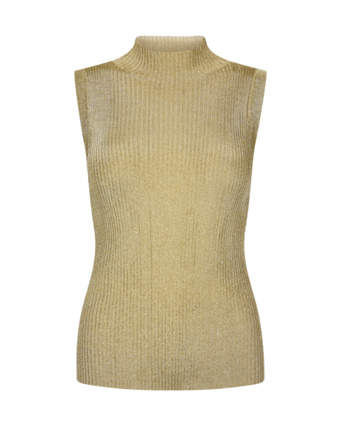 Imanja high neck knit top, gold