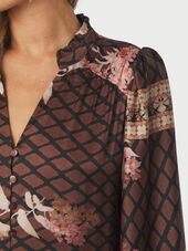 Nova botanical border dress, black