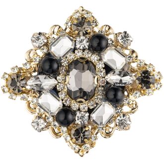 Crystal vintage brooch, grey mix