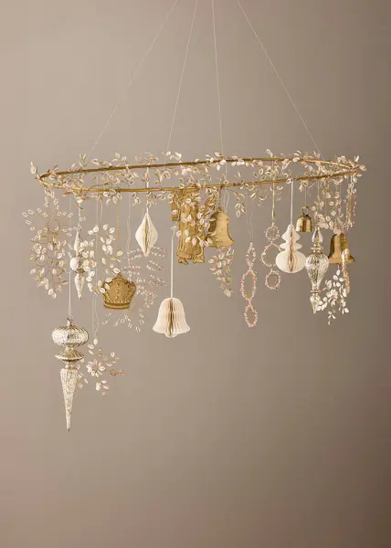 Beaded garland 90cm, clio champagne