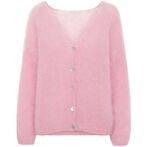 Cornelia mohair cardigan, soft berry