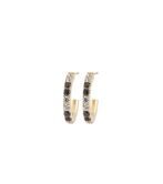 Glow creoles, black/white/gold