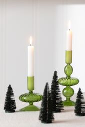 Box of 4 Christmas glitter tree, dark green