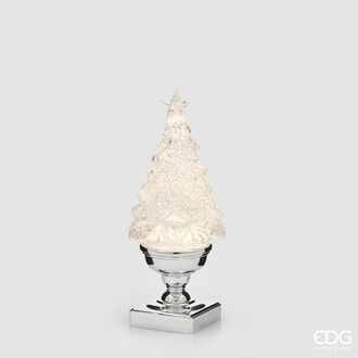 Frosted tree with led 30cm, silver