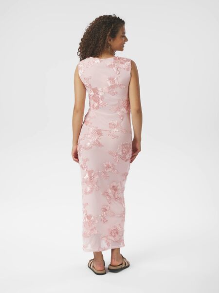 Tiranna big flower mesh dress, light pink