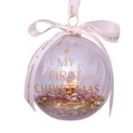 Bauble baby's first christmas 9cm, gold