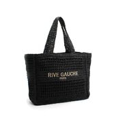 Taleen crochet rive gauche bag, black