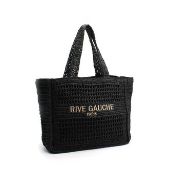 Taleen crochet rive gauche bag, black