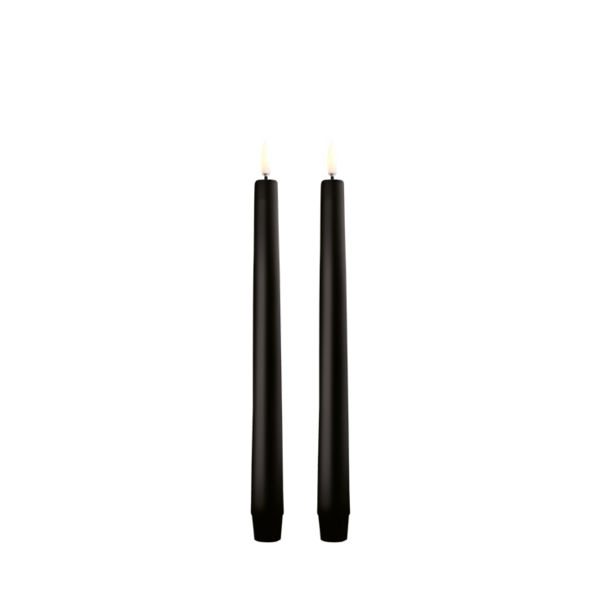 Led taper candle 2 pcs, smooth black