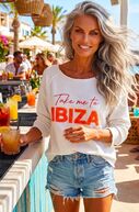 Take me to Ibiza sweater, white