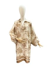 Dress with Toile De Jouy print, beige