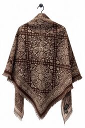 Pattern wool blend scarf, brown