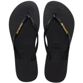 Slim logo metallic, black/golden