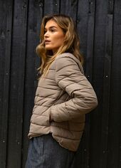 Asta quilted slim jacket, sand