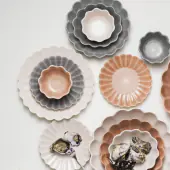 Oyster plate 28cm, sand