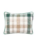 Checked recycled cotton pillow 30x40, green/beige/white