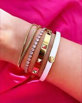 Elastic tennis bracelet, gold