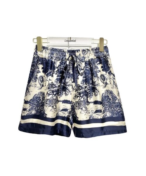 Shorts with Toile De Jouy print, navy