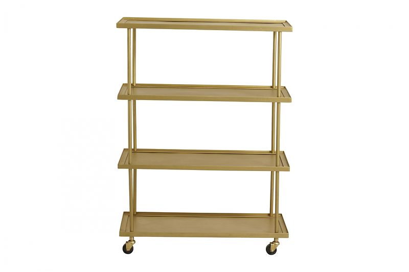 Kamo trolley with 4 shelves, golden