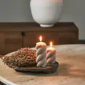 Twisted pillar candle 6,5x14, flax