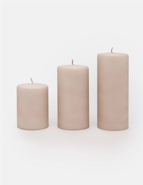 Velvet pilar candle 18x7, stone
