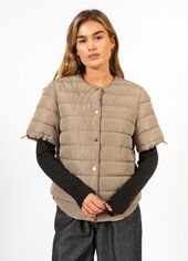 Asta quilted short sleeved jacket, sand