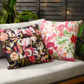 Tropical bloom outdoor cushion 43x43, natural