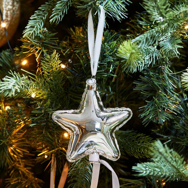Balloon star ornament silver S
