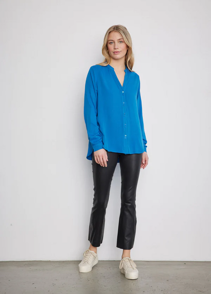 Cropped leather leggings, black