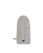Icons cotton herringbone striped mitten, black/white