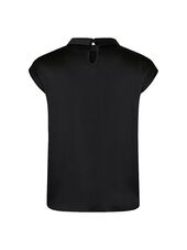 Fleur drapy satin blouse, black