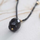 Cherish black onyx gold necklace