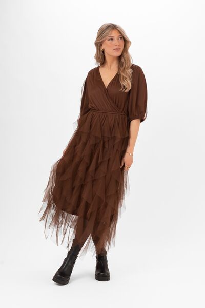 Clara tulle dress, hazel brown