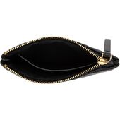 Leather quilted pouch small, black