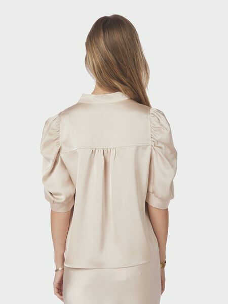 Roella heavy sateen blouse, champagne