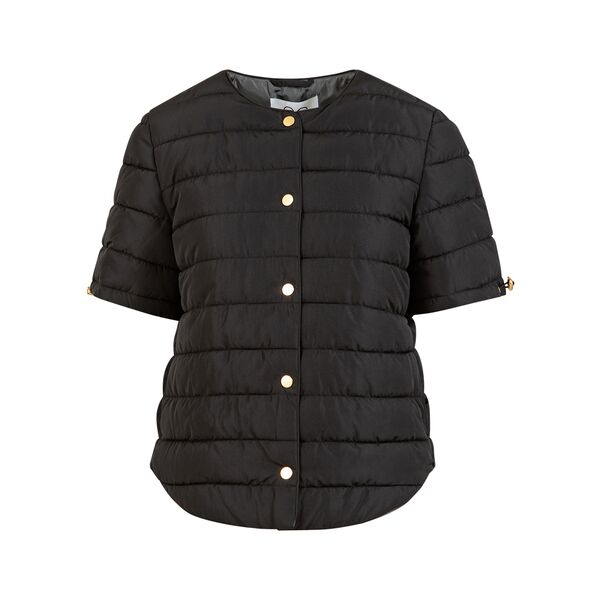 Asta quilted short sleeved jacket, black