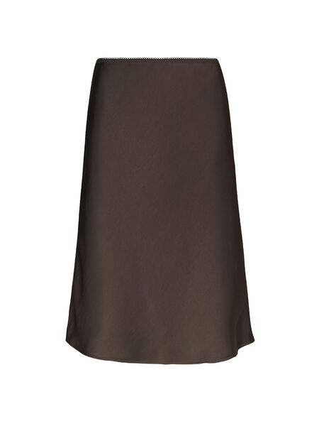 Mindie heavy sateen skirt, dark brown