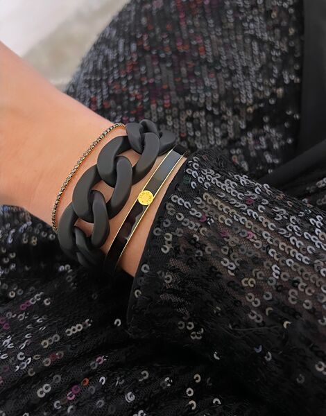 Palermo bangle, black gold