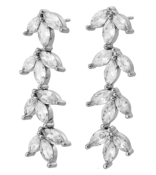 Laurel earrings, rhodium